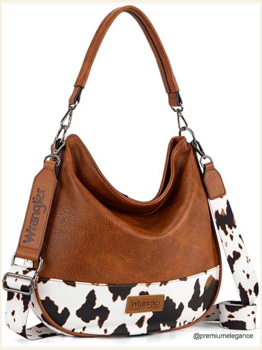 Vegan Leather Hobo Crossbody Purse with Adjustable Strap
